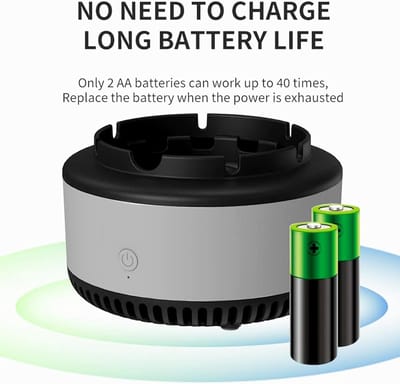 2-in-1 multifunctionele rookvrije asbak met luchtreiniger en filter – voor thuis, binnen, auto en kantoor (grijs)