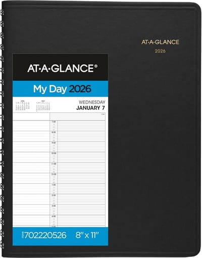 Afsprakenboek Planner - Dagelijkse Agenda - Afspraken Plannen - Twee Persoons Layout - 8 x 11 inch - Zwart