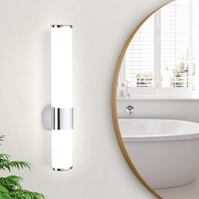 Glitzerlife - Wandspots Badkamer - LED 6W - IP44 Waterdicht - ABS & PC - Ø30cm - Chroom - Badkamerverlichting