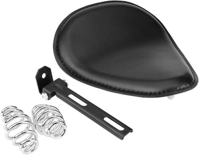 Comfortabele 13" Motorfiets Zitting met Veerbeugel voor Chopper, Bobber en Custom Motoren van Zwart Leer