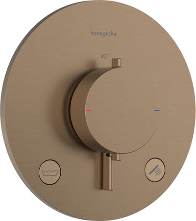 hansgrohe Ecostat Comfort S - Inbouwthermostaat - 2 functies - Douche thermostaat - Zekerheidscombinatie EN1717 - Brushed Bronze