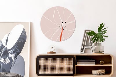 WallCircle® - Behangcirkel 50x50 cm - Muurstickers Bloemen - Abstract - Pastel - Muurcirkel woonkamer - Wandcirkel slaapkamer - Kamer decoratie zelfklevend - Muurdecoratie accessoires