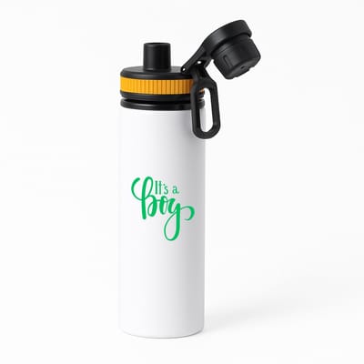 Hacebo® - It's a Boy waterfles met draaidop oranje - Baby - Kersverse ouders - Geboorte kraamcadeau jongen - babyshower - water fles - 850ML