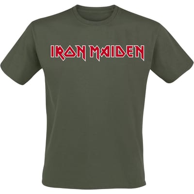 Iron Maiden T-shirt - Logo - S tot XXL - voor Mannen - kaki