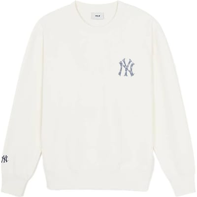 MLB New York Yankees SS26 Ronde Hals Bloemenprint Lange Mouwen Pullover Sweatshirt Unisex sweatshirt 3AMTM0961-50CRS L white