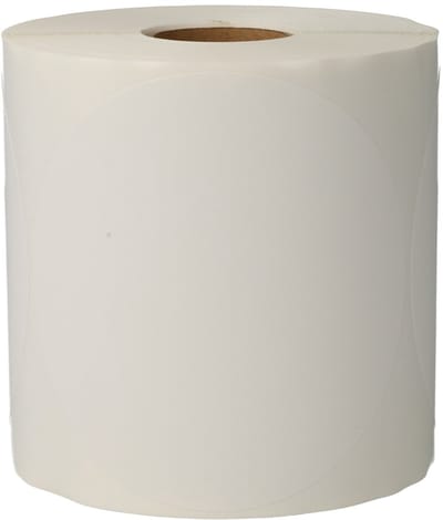 500 Etiketten Stickers Rond Wit 80 mm op Rol - Sluitzegels Markeringspunten Blanco Labels - Dappaz
