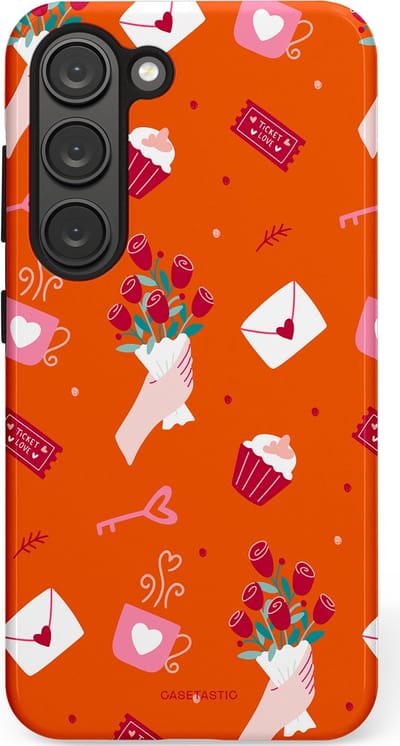 Casetastic Hoesje Geschikt voor Samsung S23 - Stijlvolle Beschermende Duo-layer Case - Valentijnsdag Feest