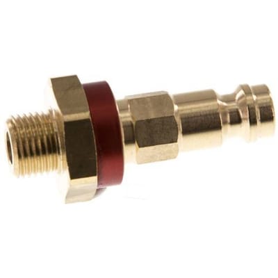 Messing DN 5 Rood-Coded Luchtkoppeling Insteeknippel G 1/8 inch Buitendraad