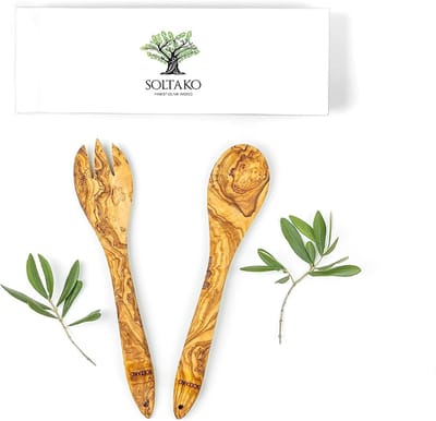 Dailygoods - Olijfhouten Slabestek Set van 2 - Uniek en Handgemaakt