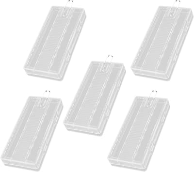 Batterijhouder AA - Batterijbox Opbergdoos - Batterijen Organiseren - Transparant Ontwerp - 5 stuks - Transparant