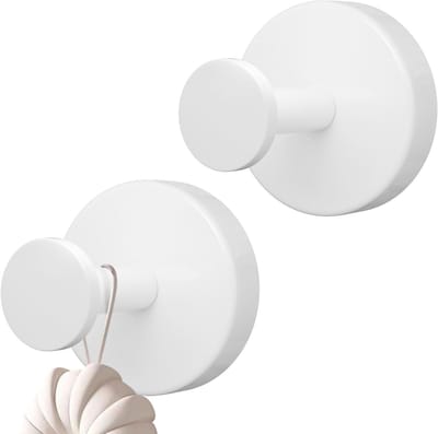 Set van 2 Zuignap Haken, Draagvermogen 5 kg, RVS, Herbruikbare Haken voor Badkamer, Keuken en Toilet, Geen Boren Nodig