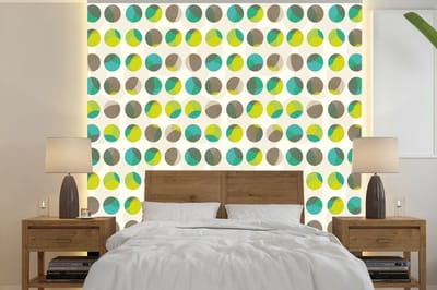 Behang - Fotobehang Cirkel - Groen - Patroon - Breedte 240 cm x hoogte 240 cm