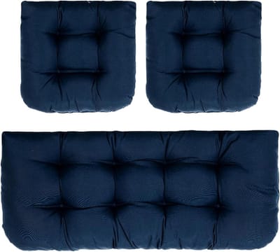 Tuinbank Kussens - Zitkussens Set - Buiten Zitten - Waterdicht Ontwerp - 3 Stuks - Marineblauw