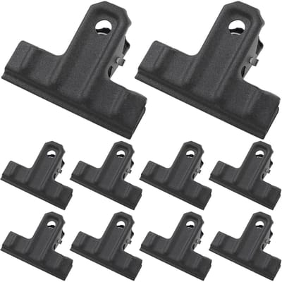 TOVBMUP Grote clip - Metalen Bull Clip - Map - Kantoorclip - 77 mm - 10 stuks - Zwart