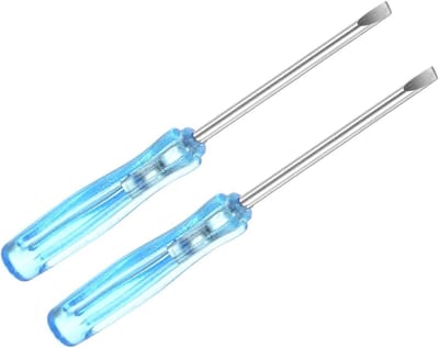 Kleine Platte Schroevendraaiers van 2mm, 65mm Lengte, Carbon Staal met Antislip Handvat - Ideaal voor Brillen, Horloges en Laptops, Set van 2 Stuks