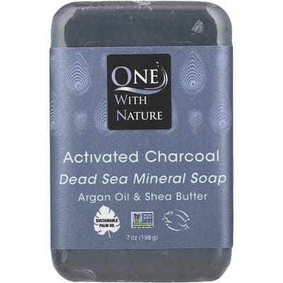 One with Nature, Triple Milled Mineral Soap Bar, Activated Carbon, 7 oz (200 g)