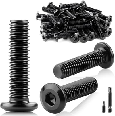 30 Stuks M6 x 30mm Platte Kop Schroeven, RVS Schroeven voor Assemblage, Onderhoud en Huishouden