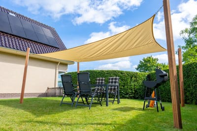 Wovar Schaduwdoek Waterdicht Rechthoek 400 x 500 cm | 160gr/m2 | Beige | Per Stuk | Schaduwdoeken rechthoekig | Premium Schaduwdoeken