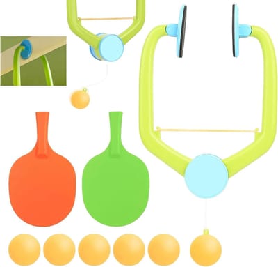 Tafeltennis Trainer - Hangtafel Tennis - Thuis Spelen - Verstelbare Hoogte - Compact Opvouwbaar - Rood
