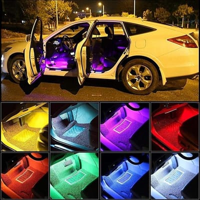Interieur Auto LED-verlichtingsstrip muziek geluid-geactiveerd en afstandsbediening 4-in-1 waterdicht verlichtingsbalk RGB-sfeerverlichting voor in de auto