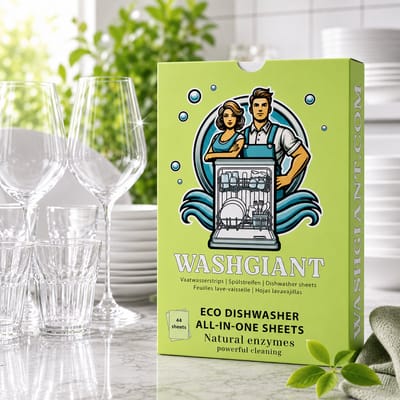 Washgiant Vaatwasserstrips Natural Enzymes – Vaatwasstrips – Vaatwasmiddel – Alternatief voor Vaatwastabletten – 44 Wasbeurten
