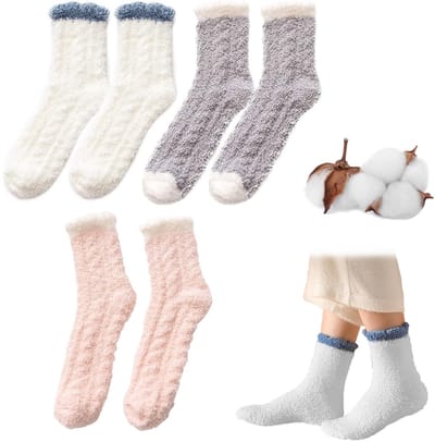 Solidchoice- Knuffelsokken 3 Paar - Zachte Pluizige Sokken - Warme Huissokken - Dikke Damessokken - Maat 36-42 - Huidvriendelijk Materiaal - Thermosokken