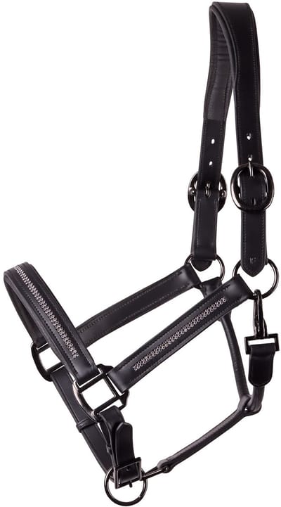 HARRY'S HORSE HALSTER LEDER METALLIC Zwart-donkergrijs