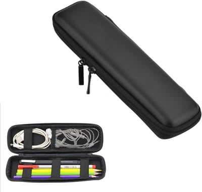 Stijlvolle zwarte leren etui voor pennen, Apple Pencil en accessoires - compact en praktisch