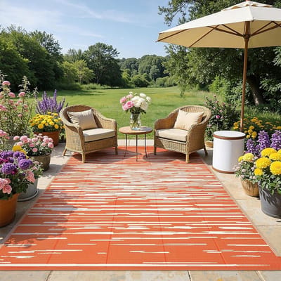 Outdoortapijt - Terrastapijt - Buiten Leven - Omkeerbaar Dubbelzijdig - 180 x 270 cm - Oranje