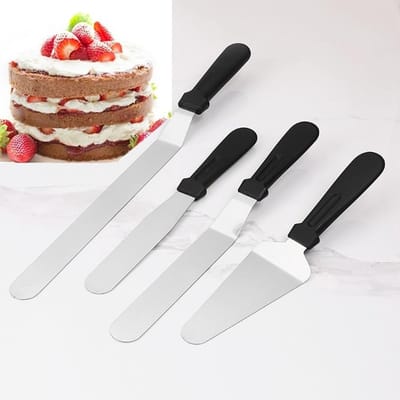 Dailygoods- Taartspatel Set van 4 - Roestvrij Staal - 8/10/12 Inch - Taartschep - Multifunctionele Spatel - Geschikt voor Bakkerij - Taartmes