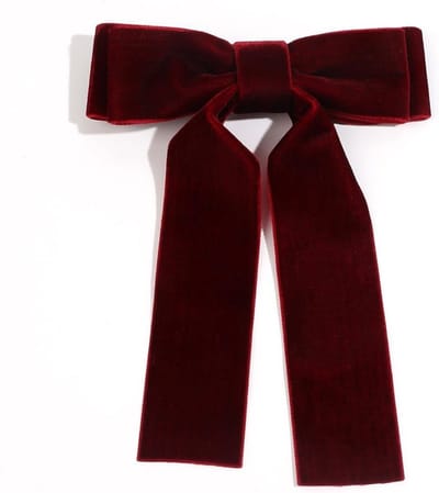 Dubbele Laag Velours Haarspeld met Strik - Haaraccessoires voor Vrouwen en Meisjes, Perfect voor Bruiloften en Feestjes, Wijnrood