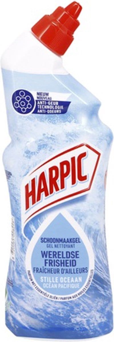 Harpic - Toitletreiniger - Gel - Wereldse Frisheid Stille Oceaan - 750 ml - Voordeelverpakking - 4 stuks