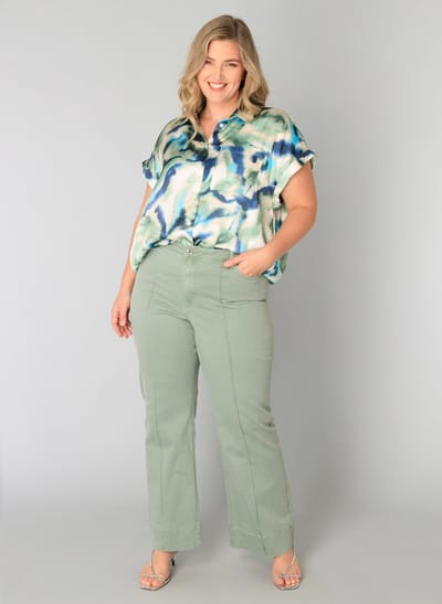 YEST CURVE Wilke Bottoms - Slate Green - maat W3(52) / L32