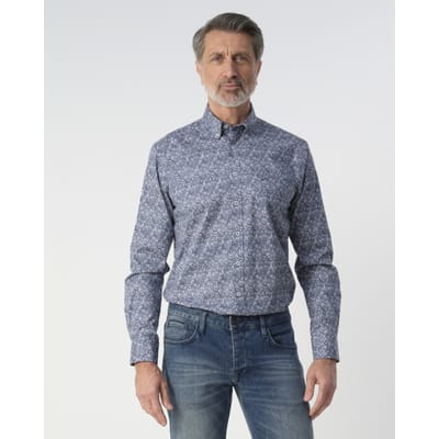 Campbell Casual Overhemd Donkerblauw Heren