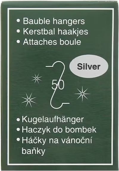 Kerstbalhaakjes zilver 50 stuks