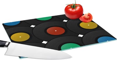 Glazen Snijplank - 28x20 - Platen - Muziek - Patronen - Snijplanken Glas