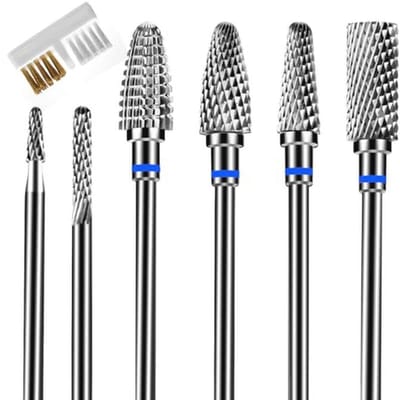 Hardmetalen nagelboren set voor professionele manicure - 6 stuks 3/32 inch