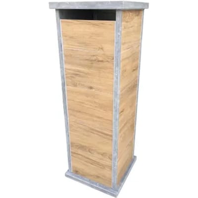 Brievenbus Palma Woodlook - Natuursteen En Keramiek - Blauwe Hardsteen - 32x98x32cm