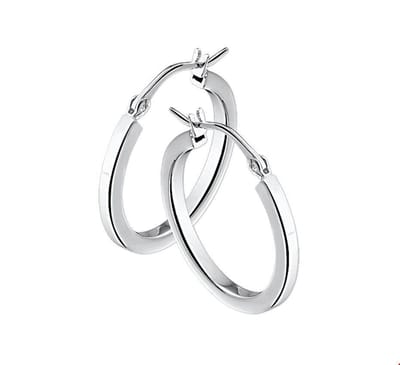 TFT Oorring Vierkante Buis Zilver Glanzend 2.5 mm x 30 mm