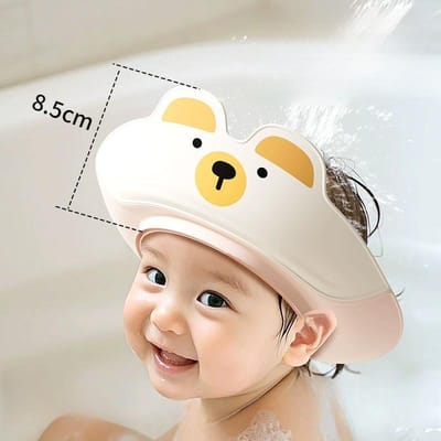 Verstelbare Kinderen Shampoo Cap Dinosaurus Baby Douchemuts Cartoon Bad Vizier Baby Haar Beschermer Oor Bescherming Waterdicht roze