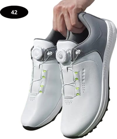 Bovista Golfschoenen Heren - Sneakers - Golfkleding - Golfschoenen Antislip - Waterdicht - Golfen - Grijs & Wit 42