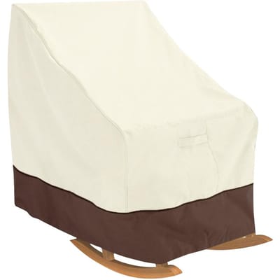 70x83x99cm Housse de Fauteuil à Bascule Simple Housse Anti-Poussière pour Chaise de Cour Mobilier de Jardin Accessoire white
