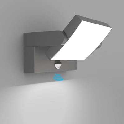 Moderne 24W LED Wandlamp met Bewegingsmelder voor Binnen en Buiten - Draaibaar Paneel, IP65 Waterdicht