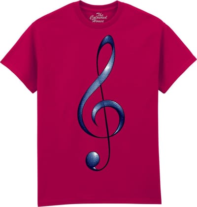 G-Sleutel Muzieksleutel G-Clef The Coloured House T-shirt XXL