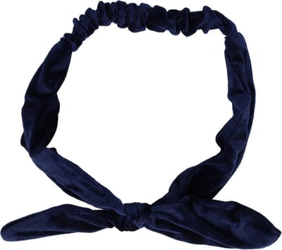 Haarsoires Haarband Knoop 6cm – Strikje met IJzerdraad – Effen Kleur – Velvet stof – Donkerblauw