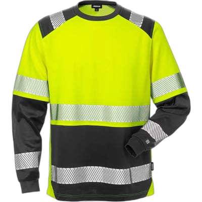 Fristads Hi Vis T-Shirt Lange Mouwen Klasse 2 7457 Thv - Hi-Vis geel/zwart - XS