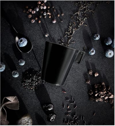 Luminarc Espresso kopjes - 1x - zwart metallic - koffiekopjes van 80 ml - 6 x 5.5 cm - keramiek