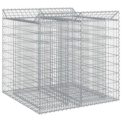 vidaXL - Gabion - verhoogd - bed - 2 - st - 100 - x - 100 - x - 100 - cm - zilver