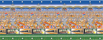 Wanddecoratie Holland 240cm x 180cm stof - WK Voetbal - sport wand decoratie kantine voetbal decor oranje Holland