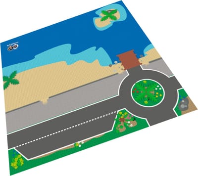 BrickDoo's BrickMaps 32333002 Beach - Wegplaat speelmat geschikt voor LEGO City & Friends - Formaat gelijk aan 3x3 bouwplaat